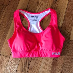 Neon  pink FILA SPORT sports bra